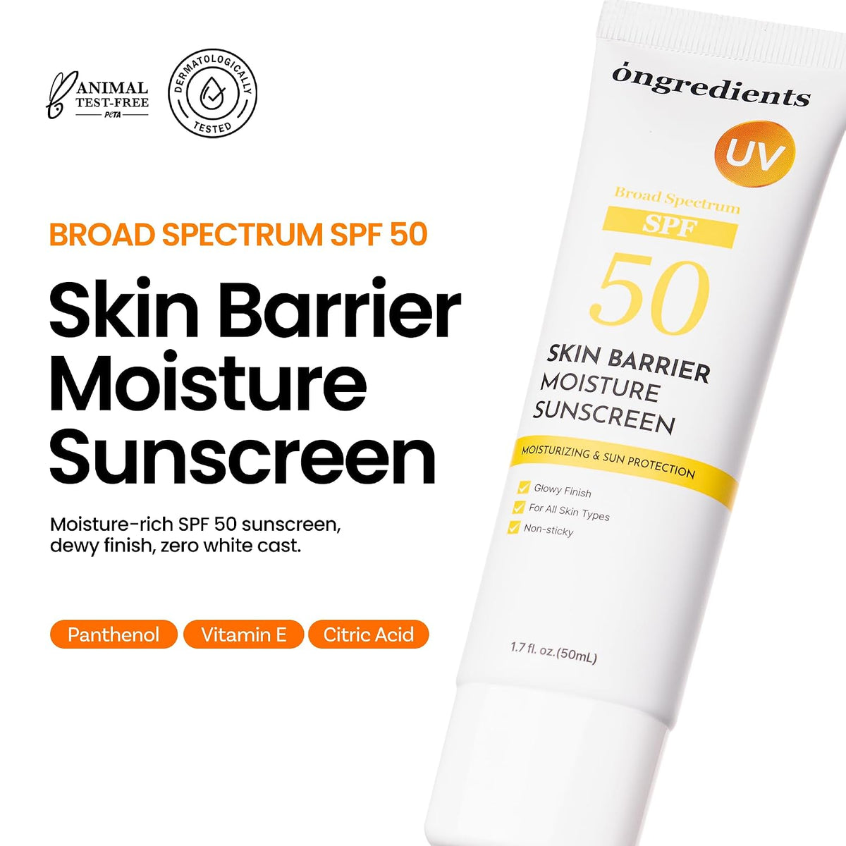 Ongredients Skin Barrier Moisture Sun Cream 50ml