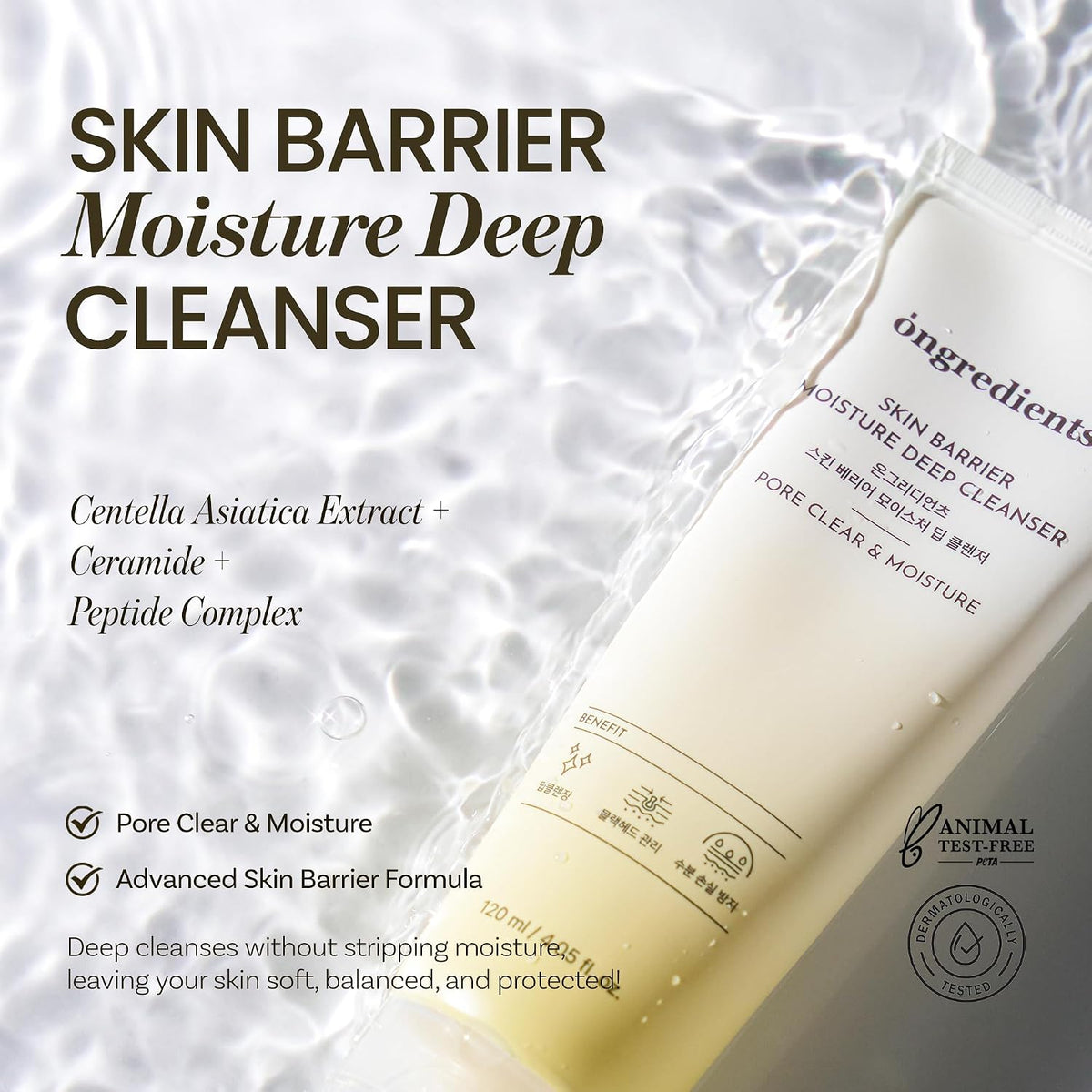 Ongredients Skin Barier Moisture Deep Cleanser 120ml